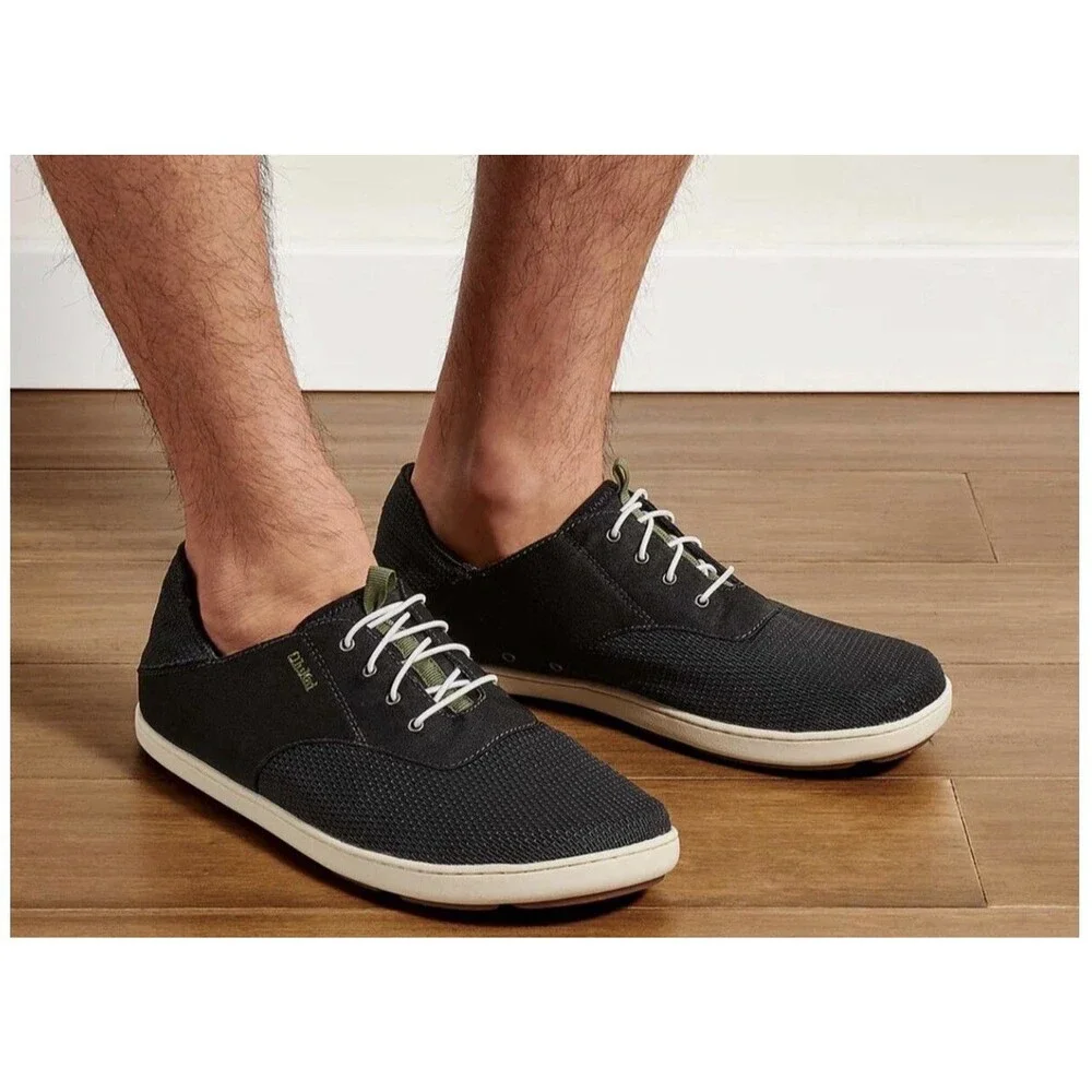 OluKai Nohea Moku Mens Black  Mesh Water Boat Shoes Size 11 Comfort